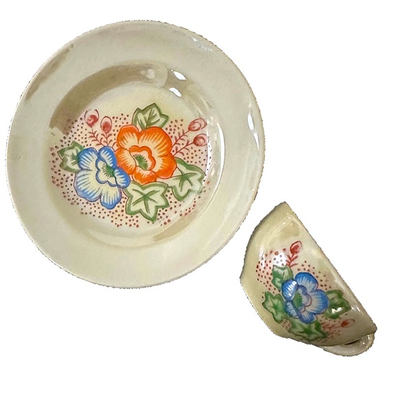 Occupied Japan Other - ☘️SOLD☘️ Occupied Japan Pearlized Mini Vintage Teacup & Saucer Set